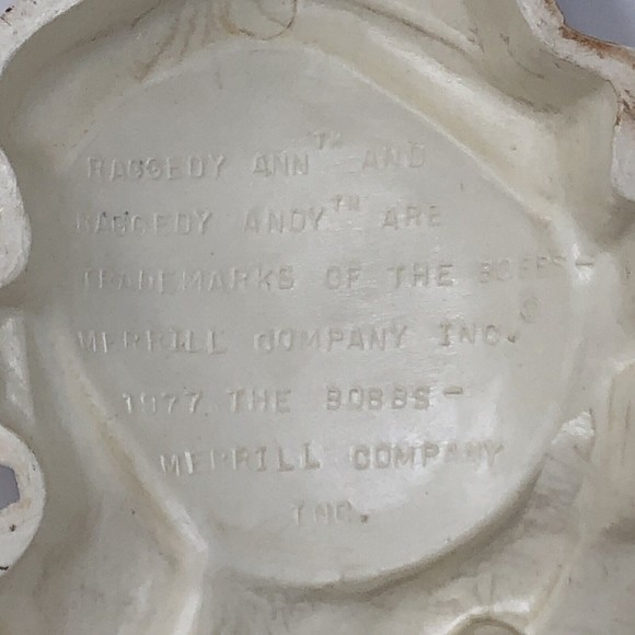 1977 Raggedy Andy Wall Art Hanging Bobbs-Merrill Company plastic 12" x 8" - Picture 7 of 12